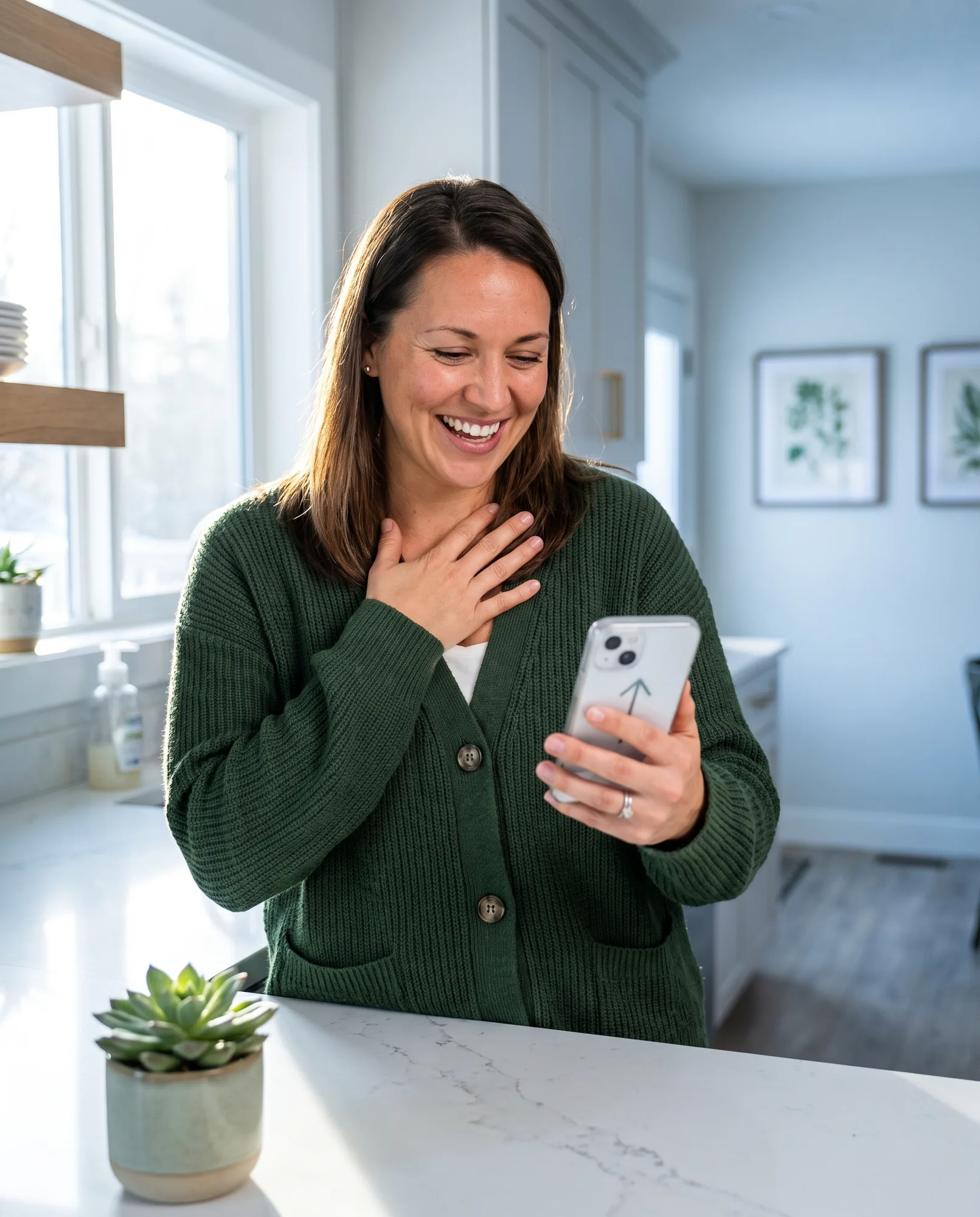 A person celebrating as their savings balance rises